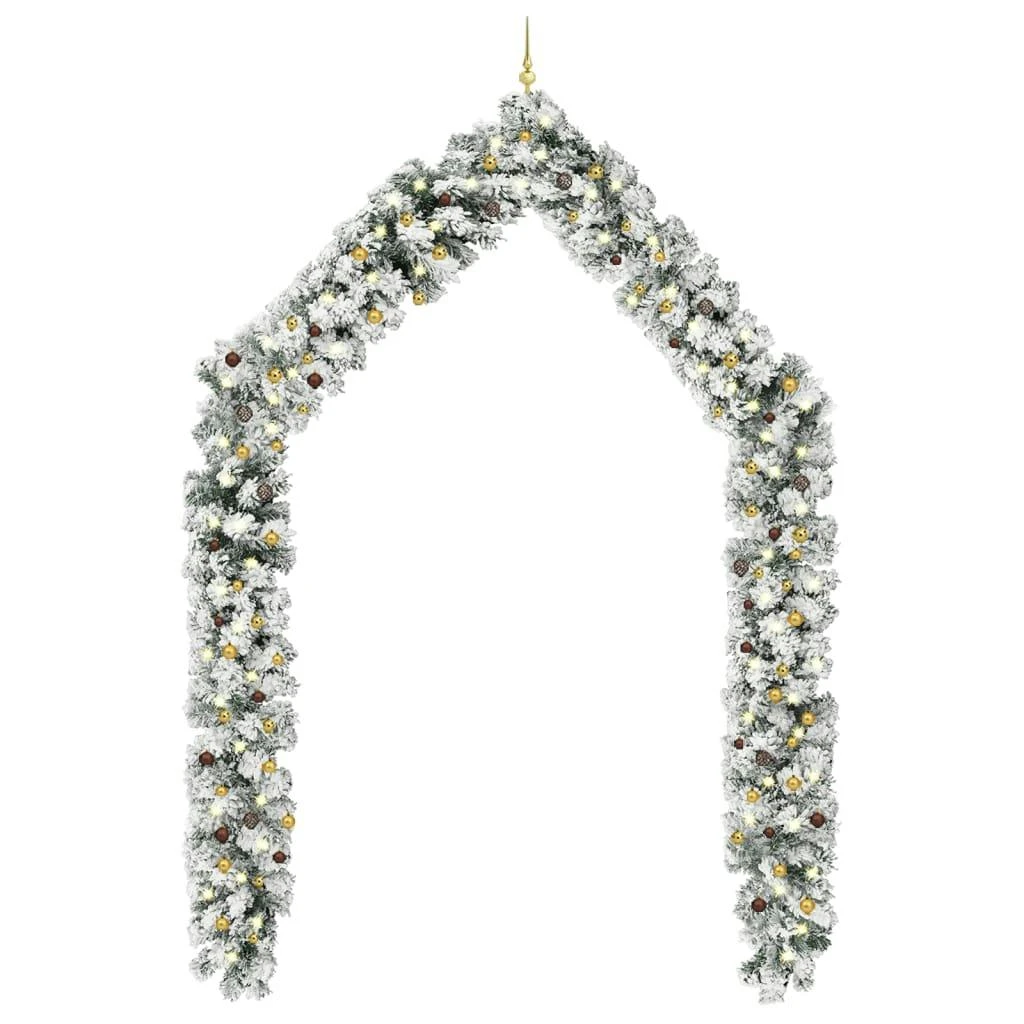 VIDAXL Weihnachtsgirlande Mit LEDs & Kugeln Grün 20 M PVC 1 VIDAXL Weihnachtsgirlande Mit LEDs & Kugeln Grün 20 M PVC