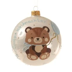 Christbaumkugel Weihnachtskugel Erstes Weihnachten Baumkugel Glas Geschenk 10cm