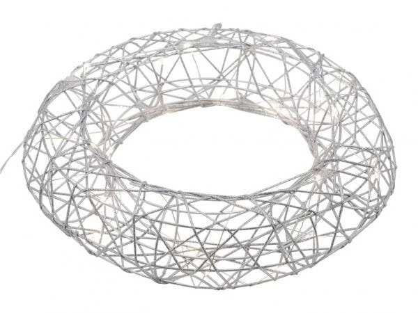 Leuchtkranz, 35 LED, Silber, Metall, "Germany", Handgefertigt 1 Leuchtkranz, 35 LED, Silber, Metall, "Germany", Handgefertigt