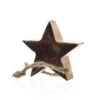 Holzstern Weihnachtsstern Hängestern Anhänger Jute Kordel Emailliert Schwarz