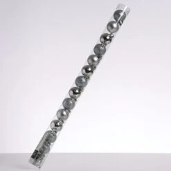Christbaumkugel Bruchfest D: 3cm Glänzend Matt Glitzernd Silber 14St.
