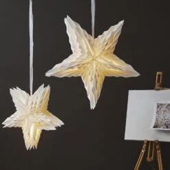 Papierstern Weihnachtsstern Faltstern Hängend D: 70cm Fensterschmuck Weiß -VIDAXL Store 62c063d6 bf38 40f5 9aeb 768cbec18a97