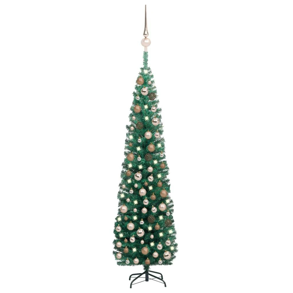 VIDAXL Künstlicher Weihnachtsbaum Mit LEDs & Kugeln Blau 240cm PVC 4 VIDAXL Künstlicher Weihnachtsbaum Mit LEDs & Kugeln Blau 240cm PVC – Bild 4