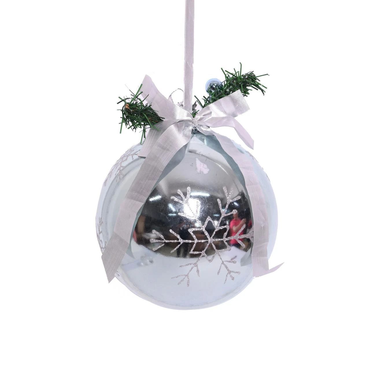 Tarrington House Kugel, Kunststoff, Ø 20 Cm, Glanz Mit Schneeflocken-Deko, Rot 2 Tarrington House Kugel, Kunststoff, Ø 20 Cm, Glanz Mit Schneeflocken-Deko, Rot – Bild 2