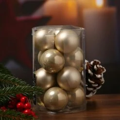 Christbaumkugel Weihnachtskugel Glas D: 3,5cm Glänzend Matt Champagner 16er Set -VIDAXL Store 66cc0347 dbc9 4705 8420 d409a29d1140
