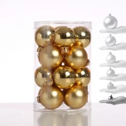 Christbaumkugel Weihnachtskugel Glas D: 3,5cm Glänzend Und Matt Gold 16er Set -VIDAXL Store 68e20da5 e1b8 4532 afad e1c60b6321e1