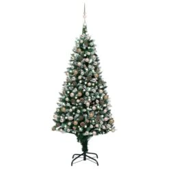 VIDAXL Weihnachtsbaum Schmal Mit LEDs & Echtholz & Zapfen Grün 150 Cm -VIDAXL Store 69050569 dc9f 4793 ad4d 50bbdda85ca6 5