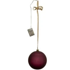 LED Weihnachtskugel Christbaumkugel Beleuchtete Glaskugel Timer Deko Rot 20cm
