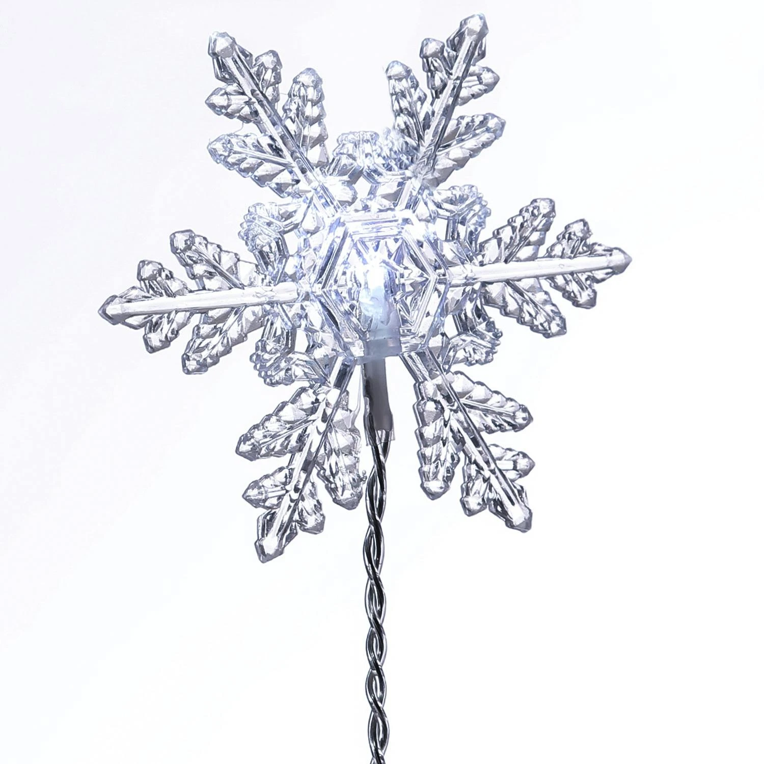 LED Lichtervorhang Schneeflocken 64 Kaltweiße LED 1,2mx1m Für Innen Weihnachten 6 LED Lichtervorhang Schneeflocken 64 Kaltweiße LED 1,2mx1m Für Innen Weihnachten – Bild 6