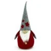 Dekofigur Wichtel ALVIN Filz Graue Biegbare Mütze Rote Sterne Weihnachten 31cm