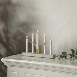 Fensterleuchter Lilja 5flammig E10 Glühlampen Weihnachsbeleuchtung 25cm Grau -VIDAXL Store 736cfd89 3310 4b18 9956 112136cc1e52