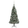VIDAXL Künstlicher Weihnachtsbaum LEDs & Kugeln Grün 120 Cm PVC & PE