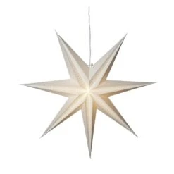 Papierstern Point Leuchtstern Weihnachtsstern Advent Faltstern Hängend 60cm Weiß