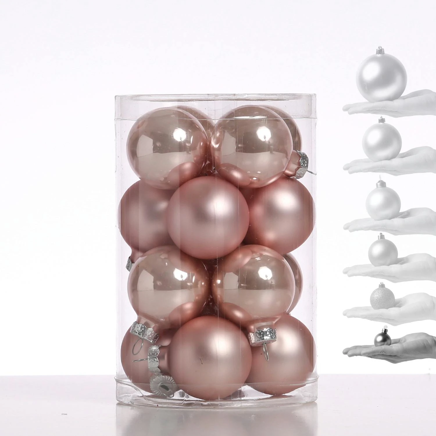 Christbaumkugel Weihnachtskugel Glas D: 3,5cm Glänzend Matt Puderrosa 16er Set 7 Christbaumkugel Weihnachtskugel Glas D: 3,5cm Glänzend Matt Puderrosa 16er Set – Bild 7