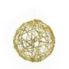 LED Drahtkugel TRASSEL Draht Perlen Leuchtkugel Warmweiß D: 20cm Timer Gold