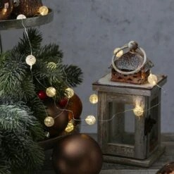 LED Draht Lichterkette Kugeln 15 Leuchtende Bälle Eisglas Bruchglas Optik L:1,4m -VIDAXL Store 7cd5687f bb50 45ad 945c 30c6991482ae