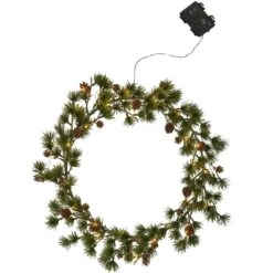 LED Tannenkranz Rote Beeren Beleuchtet Warmweiß LED D: 40cm Timer Batterie Grün -VIDAXL Store 7db21322 d51c 4e9a a16b a74dea81c62e 2