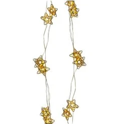 LED Lichterkette Sterne 20 LED Dekolichterkette Draht Weihnachtsdeko Gold