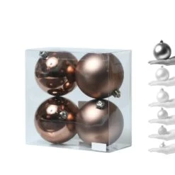Christbaumkugel Weihnachtskugel Bruchfest Glänzend Matt Braun D: 10cm 4St. -VIDAXL Store 815b0570 37c5 4dce a22d a100403b8065