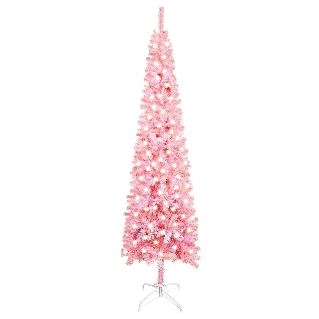 VIDAXL Weihnachtsbaum Schlank Mit LEDs Weiß 240 Cm 5 VIDAXL Weihnachtsbaum Schlank Mit LEDs Weiß 240 Cm – Bild 5
