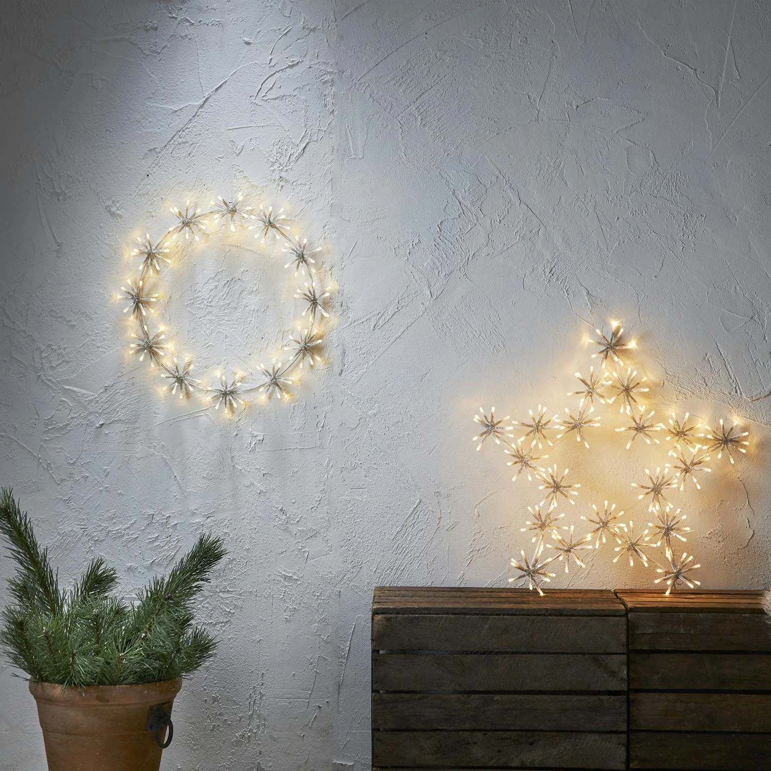 LED Kranz Ring Kreis Wanddeko Hängend Weihnachten 120LED D: 50cm Für Außen 6 LED Kranz Ring Kreis Wanddeko Hängend Weihnachten 120LED D: 50cm Für Außen – Bild 6