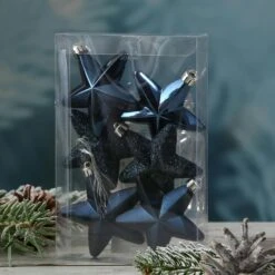 Baumkugeln Sterne Christbaumschmuck Bruchfest Glänzend Glitzernd Blau 6St. -VIDAXL Store 83f986f6 60c8 4654 80d7 bafd4ce4a2e7