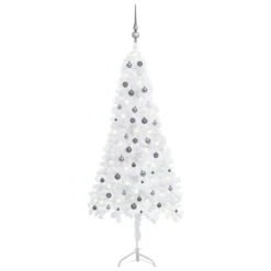 VIDAXL Künstlicher Eck-Weihnachtsbaum LEDs & Kugeln Weiß 240 Cm PVC -VIDAXL Store 84302bd6 9011 4a14 abd6 483184a6ed2a