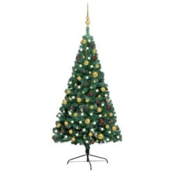 VIDAXL Künstlicher Halb-Weihnachtsbaum Mit LED & Ständer Grün 150 Cm PVC -VIDAXL Store 84be8384 f25f 4d02 b6a5 8bea78e7460d 3