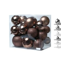 Christbaumkugel Weihnachtskugel Bruchfest Glänzend Matt Glitzernd Braun 26er -VIDAXL Store 84c55f8a cf48 4c7d bfbc 4c728650ca2d