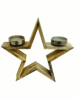 Tarrington House Stern-Teelichthalter, Aluminium/ Holz, 24 X 7 X 74 Cm, Mit Hochrechteckigem Sockel, Silber -VIDAXL Store 869c9cf7 7c12 4bc2 881e 6717cf7038d3 2