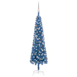 VIDAXL Schlanker Weihnachtsbaum Mit LEDs & Kugeln Blau 180 Cm -VIDAXL Store 87e124b2 a1aa 4af7 99da a90d8d85094f 1