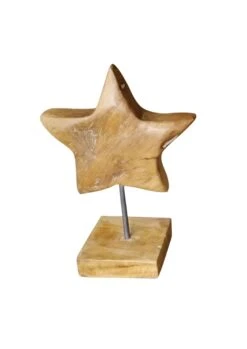Teakholz-Stern Auf Fuß, 41 X 20 X 25 Cm, Braun