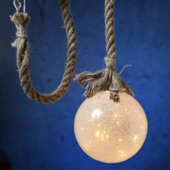 LED Glaskugel JUTTA Mit Juteseil 30 Warmweiße LED 14cm Timer Batterie Gefrostet -VIDAXL Store 88d5f5f9 68cf 4c2c 817e c90b5f1a60fd 1