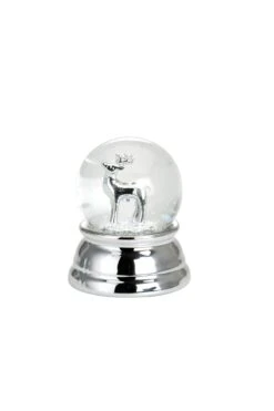 Schneekugel Rentier Klein, Versilbert, H 6,0cm D 4,5cm
