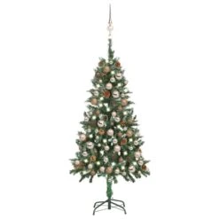 VIDAXL Künstlicher Weihnachtsbaum Mit LEDs, Kugeln & Zapfen 150 Cm