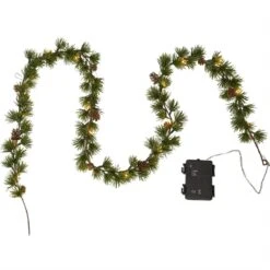 LED Tannengirlande Weihnachtsgirlande Beleuchtet 1,4m Timer Batterie Für Außen