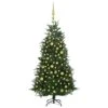 VIDAXL Künstlicher Weihnachtsbaum LEDs & Kugeln Grün 180 Cm PVC & PE