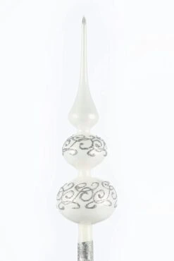 Weihnachtsbaumspitze Groß 35cm In Hochglanz Weiss