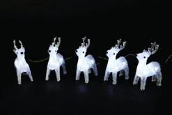 Tarrington House Acryl Rentier 5er-Set, 30 LED, 0.36 W, Kaltweiß