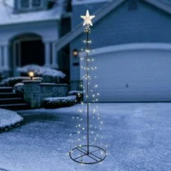 LED Lichterbaum Mit Stern Weihnachtsbaum 2,4m 150 LED Für Außen Garten Terrasse -VIDAXL Store 94a2281e 0780 4a98 ba57 d0458afe61cb