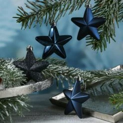 Baumkugeln Sterne Christbaumschmuck Bruchfest Glänzend Glitzernd Blau 6St. -VIDAXL Store 9553cb7b 1d74 44bf b8bd 01009ee80f54