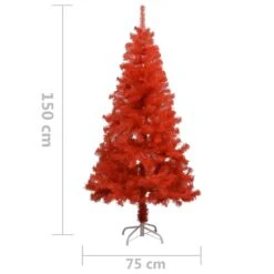 VIDAXL Künstlicher Weihnachtsbaum Mit LEDs & Ständer Rot 150 Cm PVC -VIDAXL Store 9609d28c e18f 4267 9224 524006bd63b6