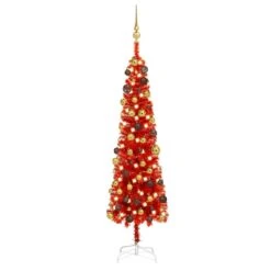 VIDAXL Schlanker Weihnachtsbaum Mit LEDs & Kugeln Silbern 150 Cm -VIDAXL Store 96b649cd 3ce3 4eed ac26 eb9a682550a3 2