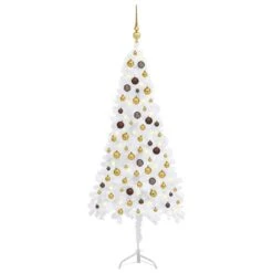 VIDAXL Künstlicher Eck-Weihnachtsbaum LEDs & Kugeln Weiß 210 Cm PVC -VIDAXL Store 972bd349 fb4b 49d2 9a4a 8408d8fbb7a3 1