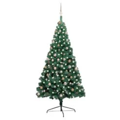 VIDAXL Künstlicher Halb-Weihnachtsbaum Mit LED & Ständer Grün 150 Cm PVC -VIDAXL Store 984a2d69 6571 41bc a210 8533f3531b35 1