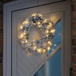 LED Tannenkranz Türkranz Dekokranz Weihnachtskranz Beschneit Beleuchtet D: 50cm -VIDAXL Store 9cd7285a 049f 43b9 acb4 9640ea32fce0