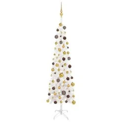 VIDAXL Weihnachtsbaum Schlank Mit LEDs & Kugeln Silbern 180 Cm 9 VIDAXL Weihnachtsbaum Schlank Mit LEDs & Kugeln Silbern 180 Cm -VIDAXL Store a04fe353 fbd7 44da 9f9d b6923be63b3a