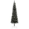 VIDAXL Weihnachtsbaum Schlank Mit LEDs Schwarz 180 Cm