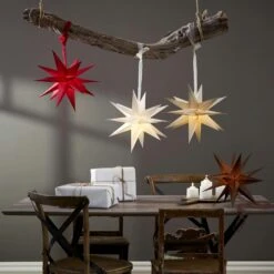 Papierstern December 3D Stern Mit Band Weihnachtsstern Faltstern D: 35cm Rot -VIDAXL Store a3801de6 6125 457e 914c 2fb787166492