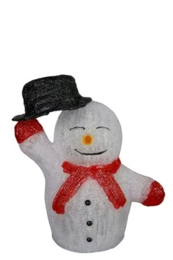 Tarrington House Acryl Schneemann, 31 X 18 X 34 Cm, 40 LED , 1.35 W, Mit Schwarzen Hut